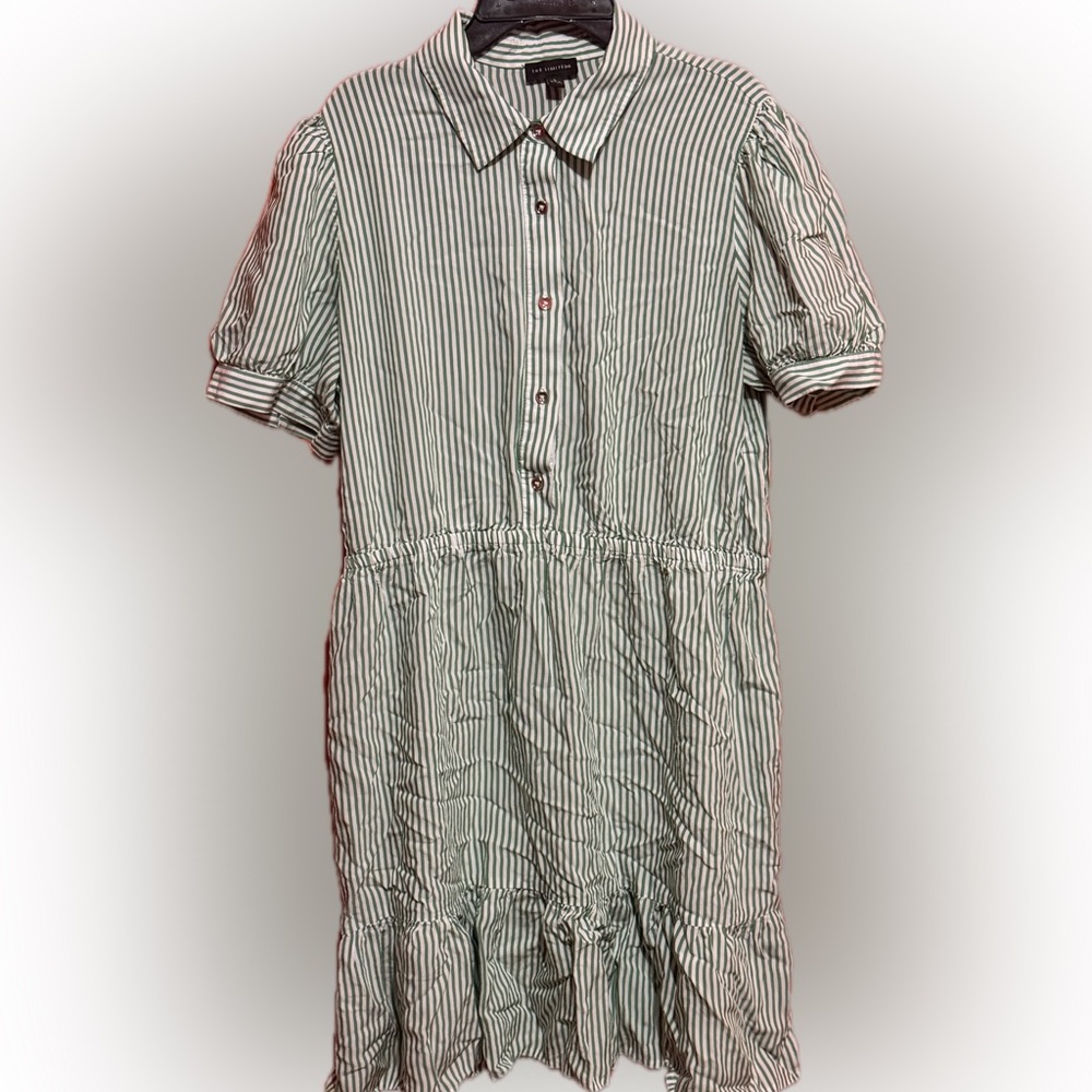 The Limited Green and White Striped Button-Up Shirt